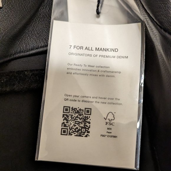 NWT 7 For All Mankind Black Soft Leather Moto Jacket $895!!! - Picture 8 of 10